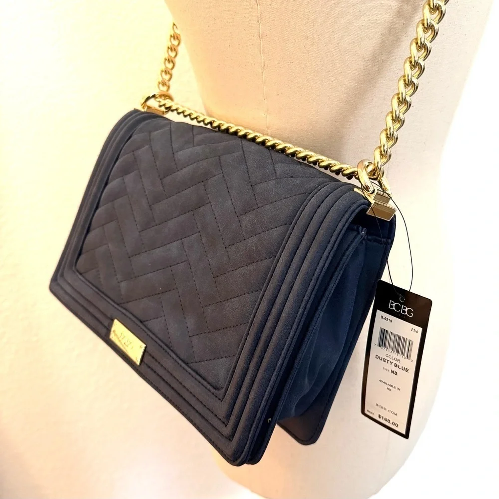 NWT BCBG Convertible Shoulder/Crossbody/Handbag~Dusty Blue